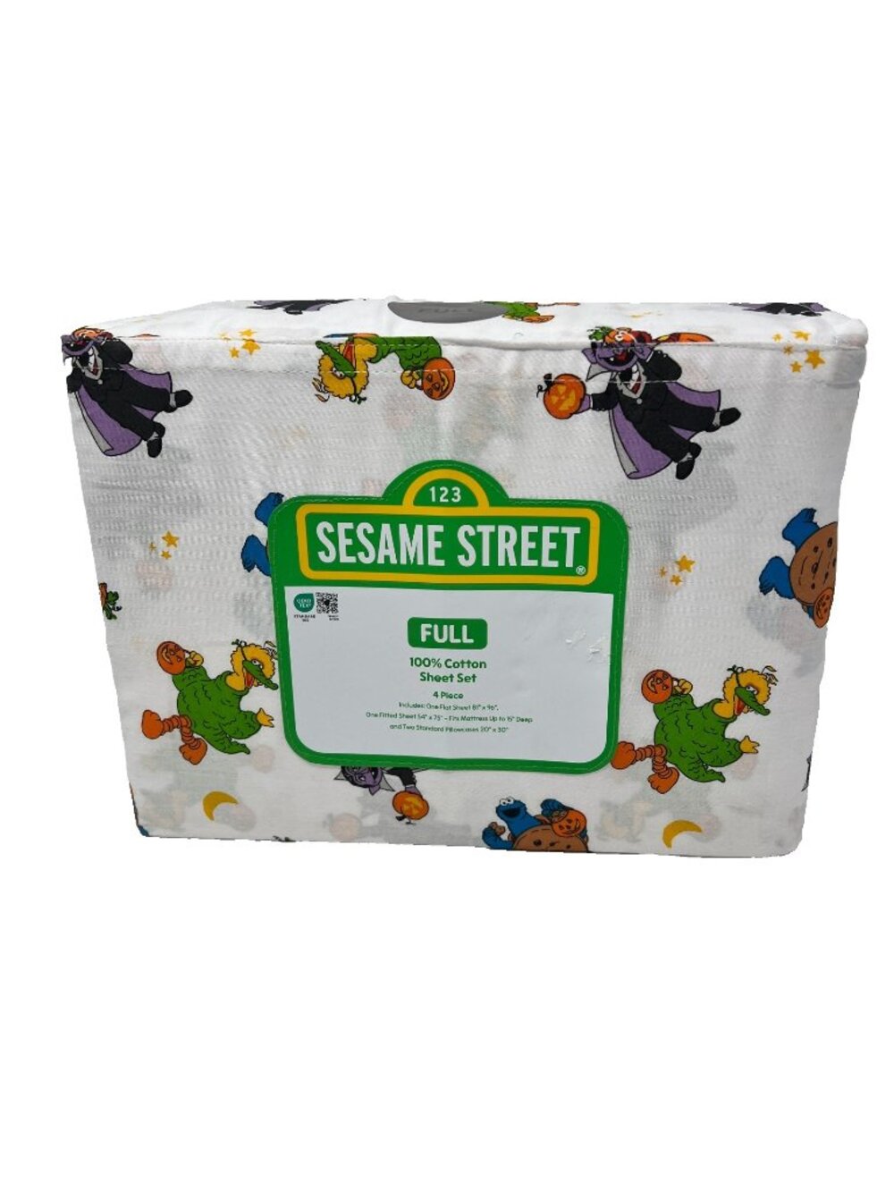 Sesame Street Halloween Full Size Sheet Set 100% Cotton Big Bird Cookie Monster